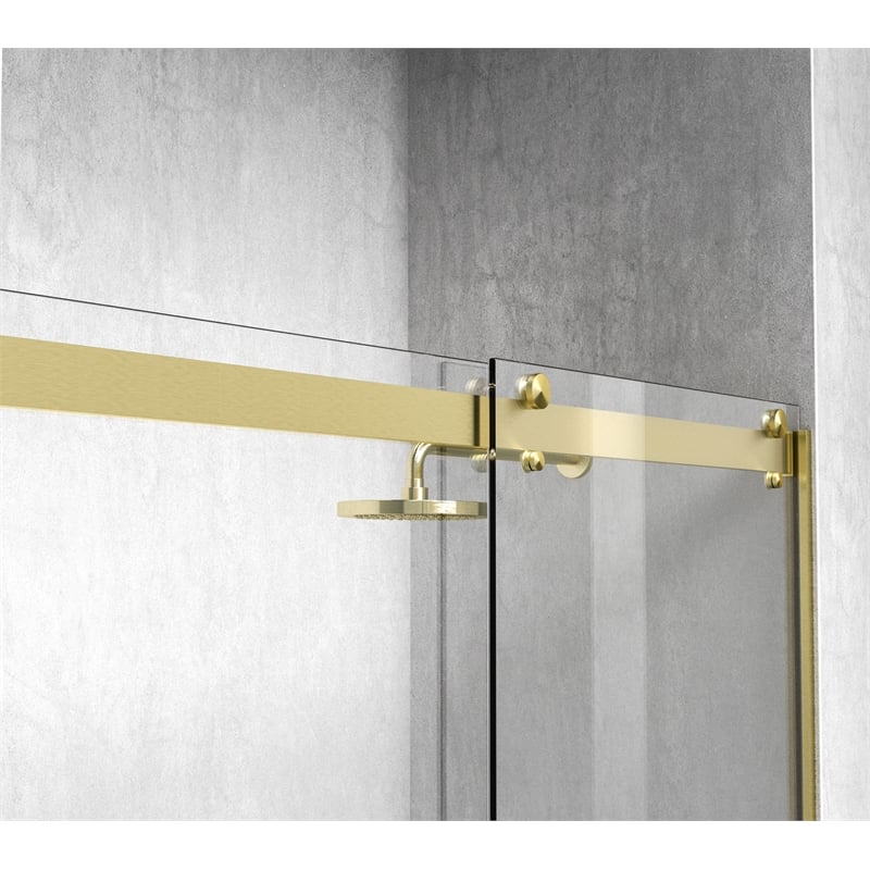 Elegant Kitchen and Bath Hamilton Frameless Aluminum Shower Door in Gold