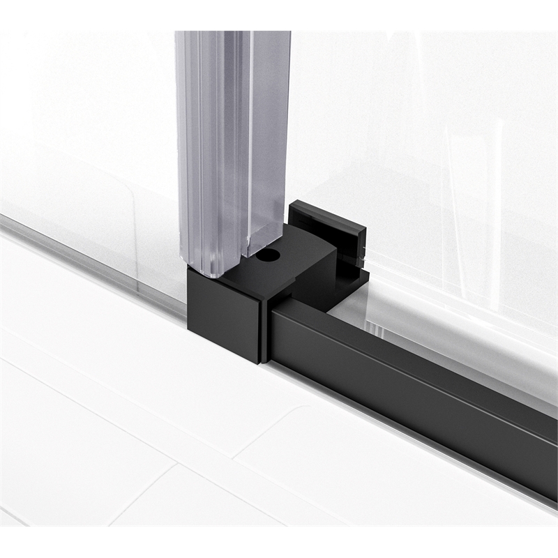 Elegant Kitchen and Bath Orlando Frameless Stainless Steel Tub Door in Black