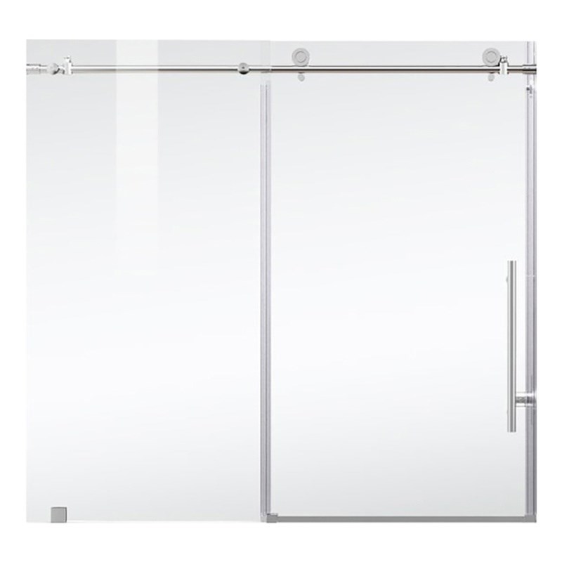 Elegant Kitchen and Bath Orlando Frameless Stainless Steel Tub Door in Chrome