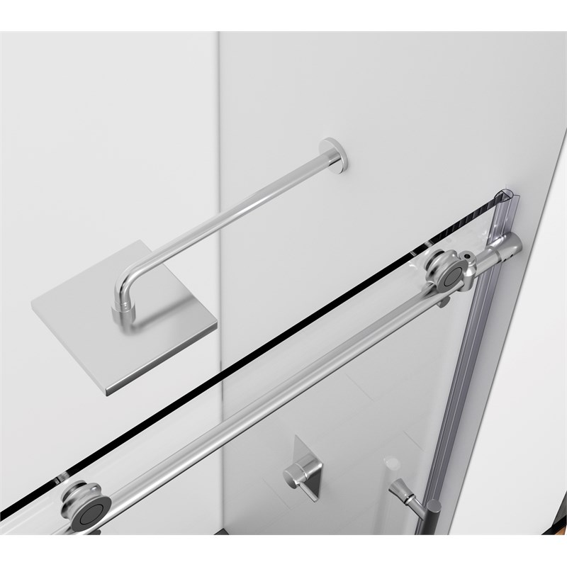 Elegant Kitchen and Bath Orlando Frameless Stainless Steel Tub Door in Chrome