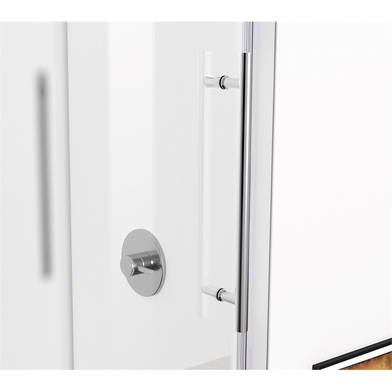 Elegant Kitchen and Bath Orlando Frameless Stainless Steel Tub Door in Chrome