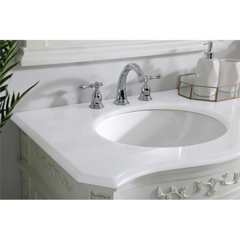 Elegant Kitchen and Bath Danville Double Solid Wood Bathroom Vanity in White