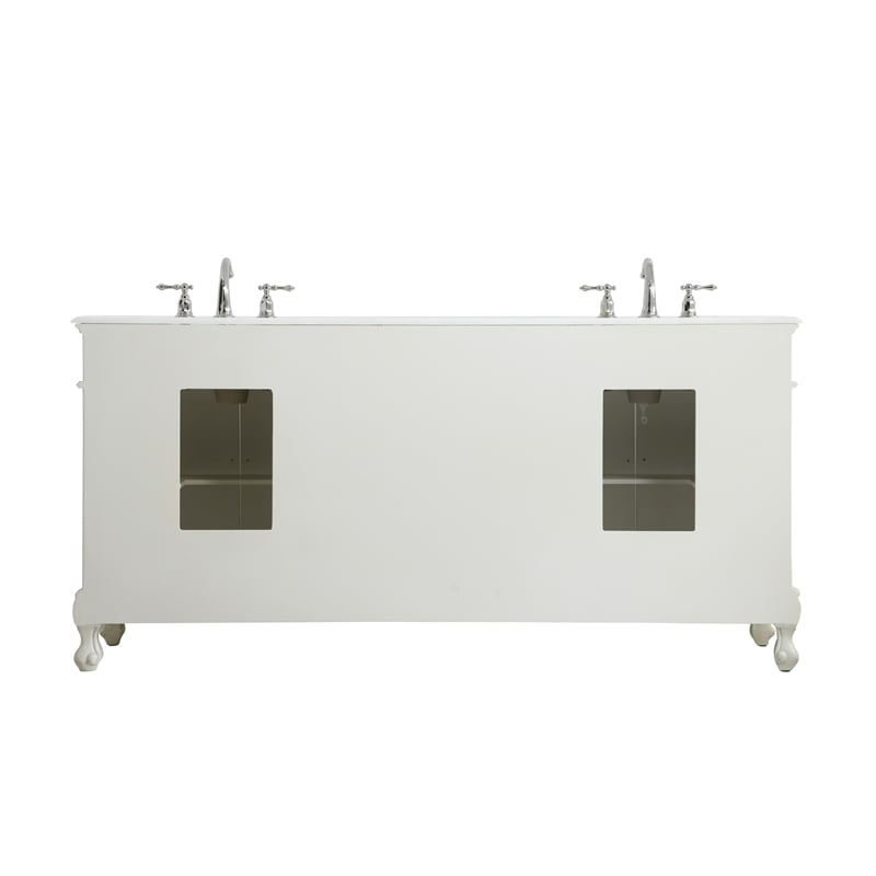 Elegant Kitchen and Bath Danville Double Solid Wood Bathroom Vanity in White