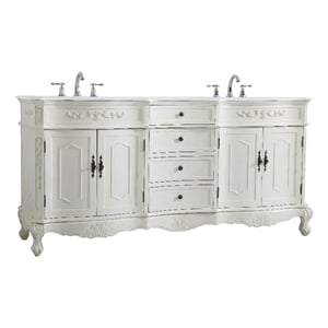 Elegant Kitchen and Bath Danville Double Solid Wood Bathroom Vanity in White