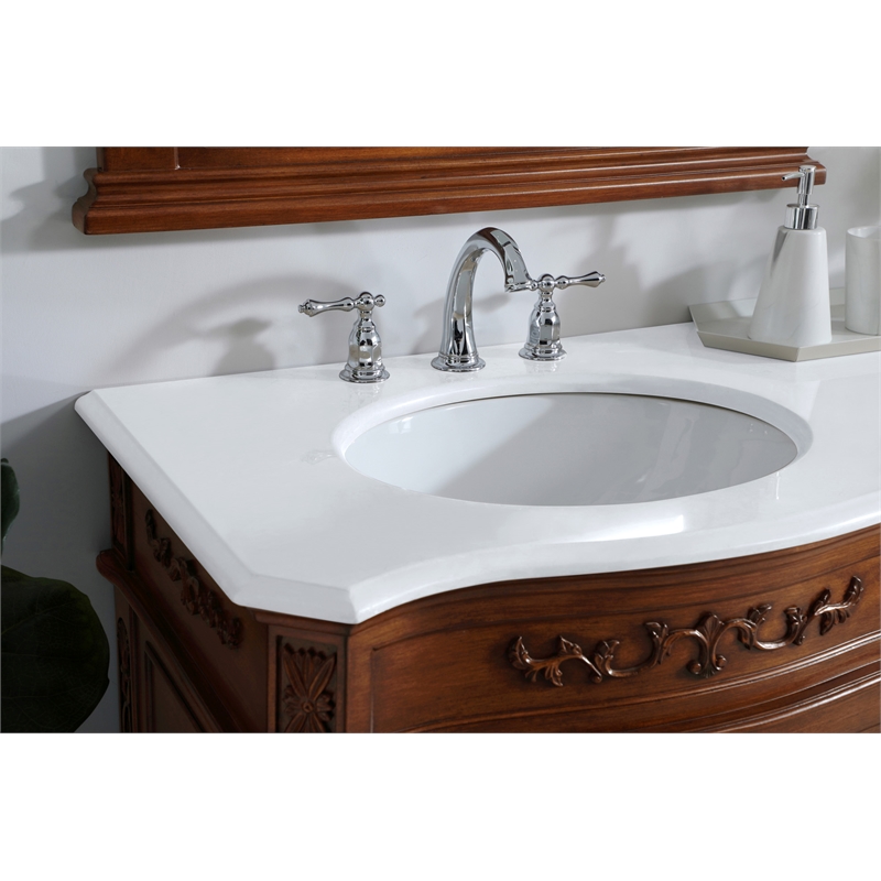 Elegant Kitchen and Bath Danville Double Solid Wood Bathroom Vanity in Brown