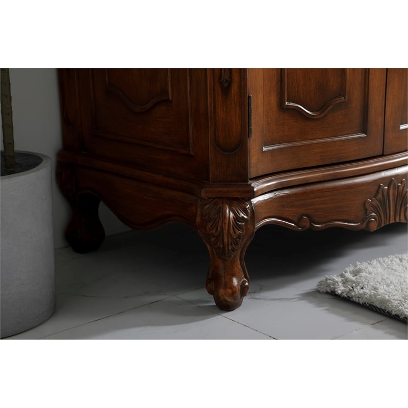 Elegant Kitchen and Bath Danville Double Solid Wood Bathroom Vanity in Brown