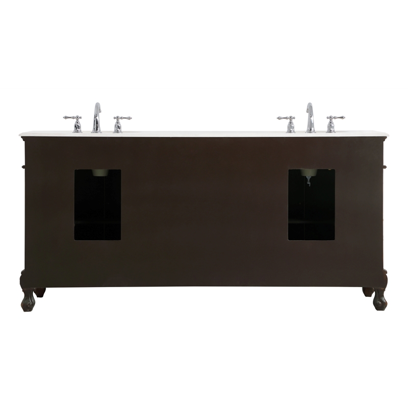 Elegant Kitchen and Bath Danville Double Solid Wood Bathroom Vanity in Brown