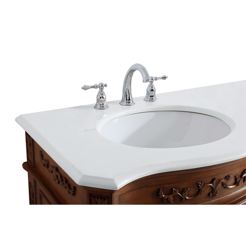 Elegant Kitchen and Bath Danville Double Solid Wood Bathroom Vanity in Brown