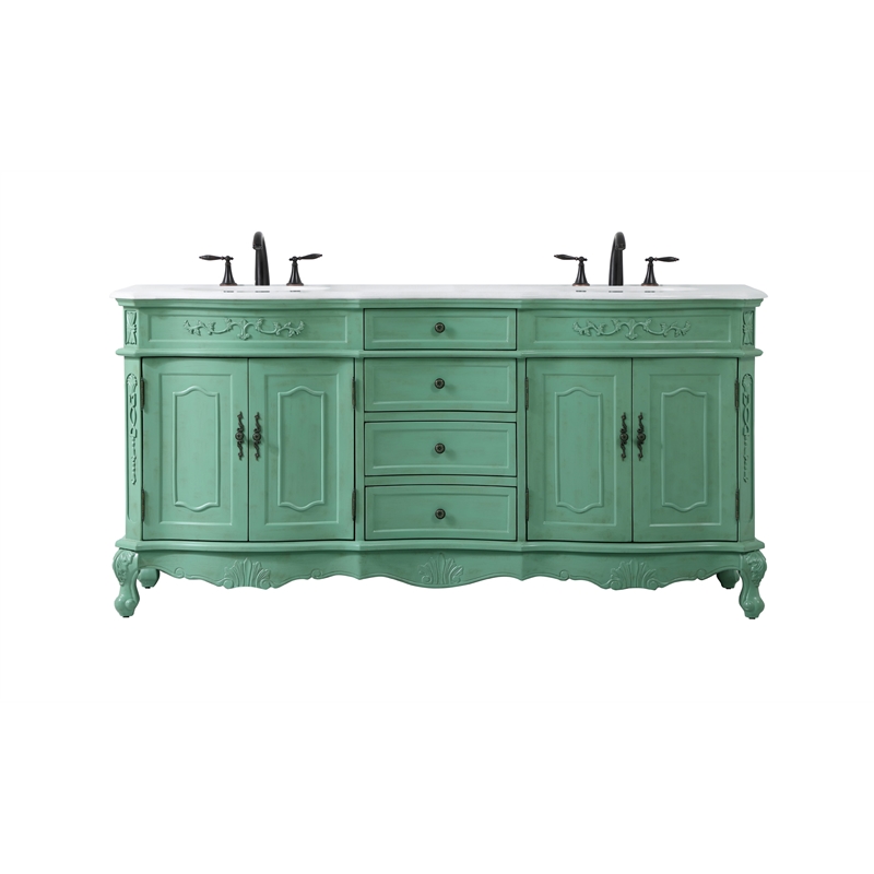 Elegant Kitchen and Bath Danville Double Solid Wood Bathroom Vanity in Green
