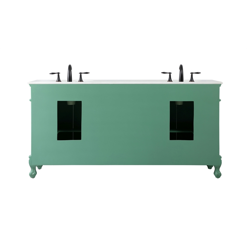 Elegant Kitchen and Bath Danville Double Solid Wood Bathroom Vanity in Green