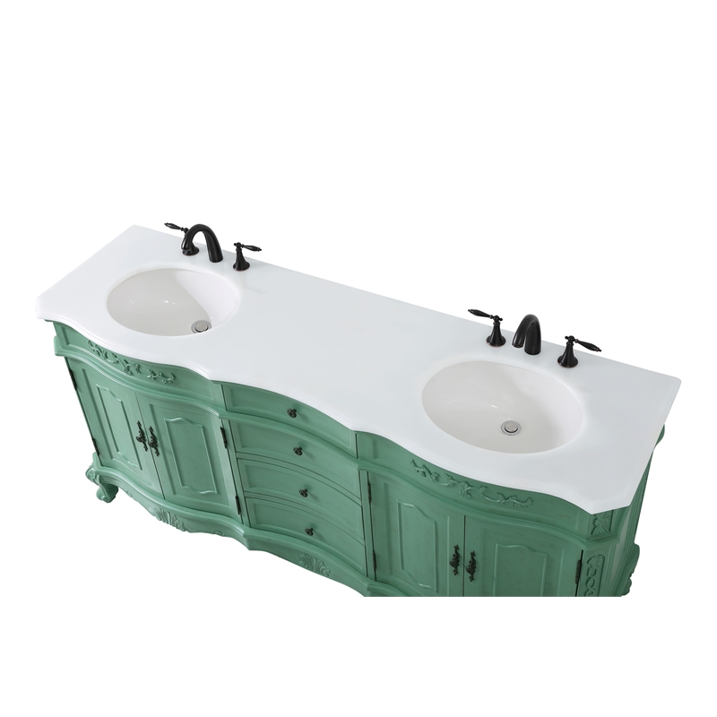 Elegant Kitchen and Bath Danville Double Solid Wood Bathroom Vanity in Green