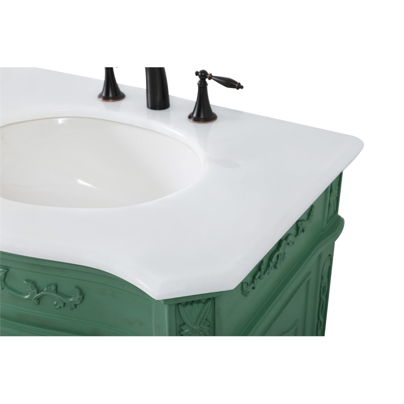 Elegant Kitchen and Bath Danville Double Solid Wood Bathroom Vanity in Green