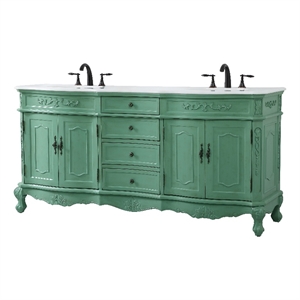 Elegant Kitchen and Bath Danville Double Solid Wood Bathroom Vanity in Green