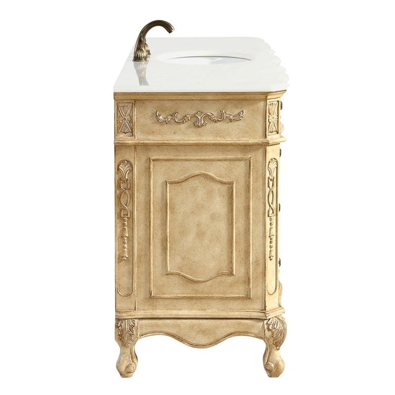 Elegant Kitchen and Bath Danville Solid Wood Bathroom Vanity in Light Beige