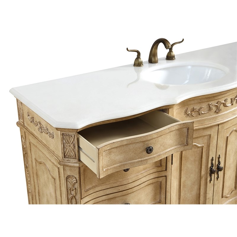 Elegant Kitchen and Bath Danville Solid Wood Bathroom Vanity in Light Beige