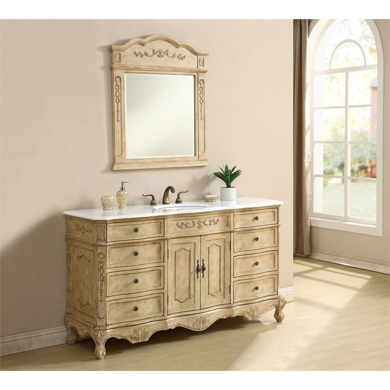 Elegant Kitchen and Bath Danville Solid Wood Bathroom Vanity in Light Beige