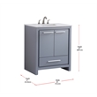 Elegant Kitchen and Bath Filipo Single Solid Wood Bathroom Vanity in Gray