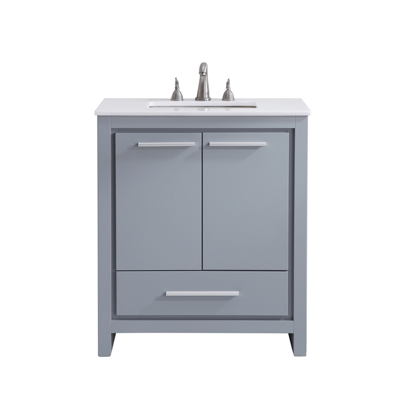 Elegant Kitchen and Bath Filipo Single Solid Wood Bathroom Vanity in Gray