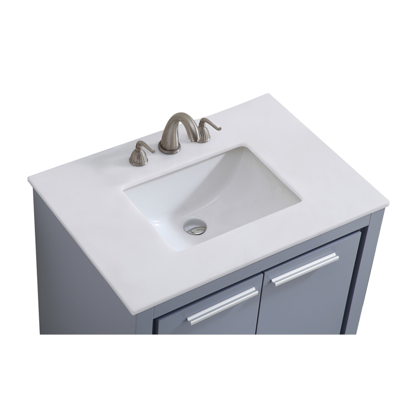 Elegant Kitchen and Bath Filipo Single Solid Wood Bathroom Vanity in Gray