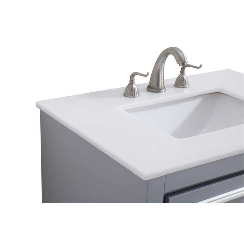 Elegant Kitchen and Bath Filipo Single Solid Wood Bathroom Vanity in Gray