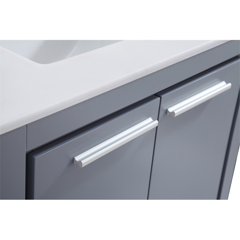 Elegant Kitchen and Bath Filipo Single Solid Wood Bathroom Vanity in Gray