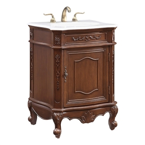 Elegant Kitchen and Bath Berkshire 24&quot Solid Wood Bathroom Vanity in Brown