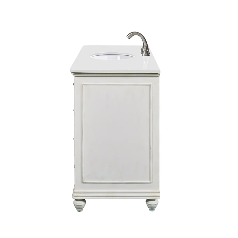 Elegant Kitchen and Bath Otto Single Solid Wood Bathroom Vanity in White