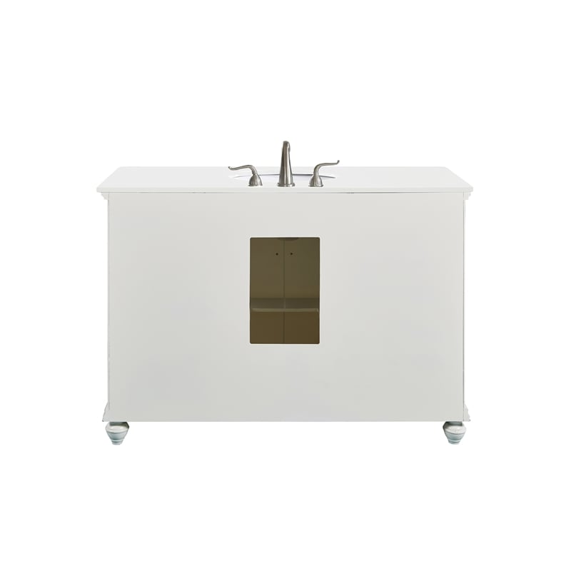 Elegant Kitchen and Bath Otto Single Solid Wood Bathroom Vanity in White