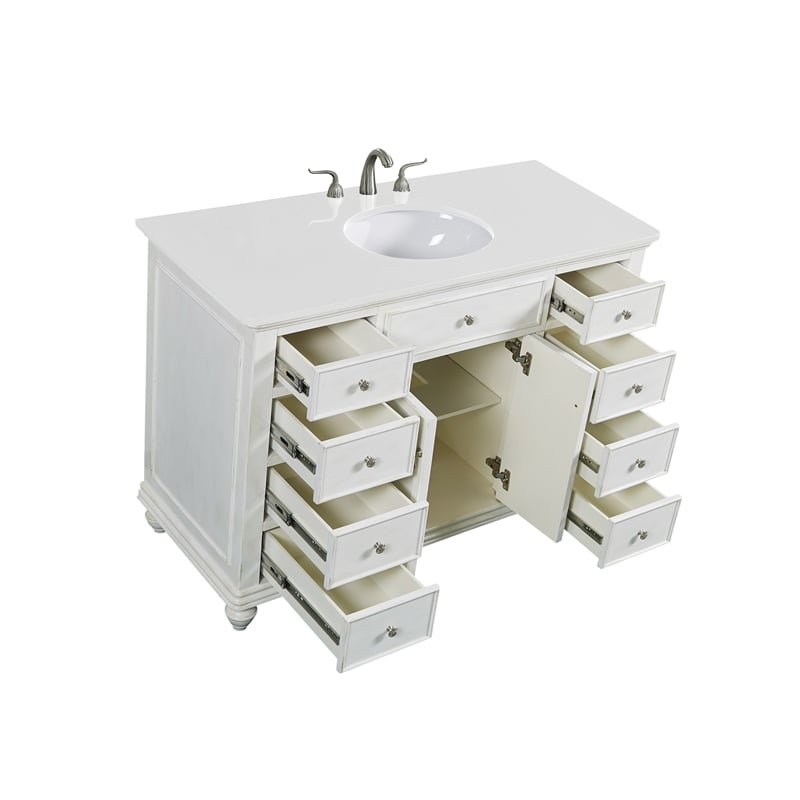 Elegant Kitchen and Bath Otto Single Solid Wood Bathroom Vanity in White