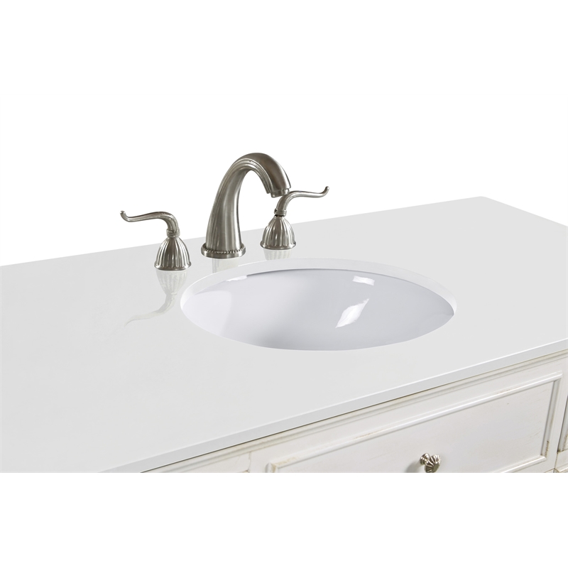 Elegant Kitchen and Bath Otto Single Solid Wood Bathroom Vanity in White