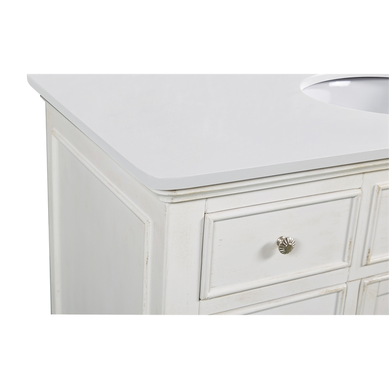 Elegant Kitchen and Bath Otto Single Solid Wood Bathroom Vanity in White