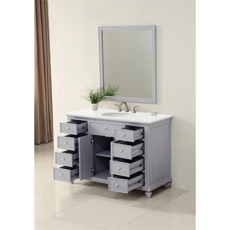 Elegant Kitchen and Bath Otto Single Solid Wood Bathroom Vanity in Gray