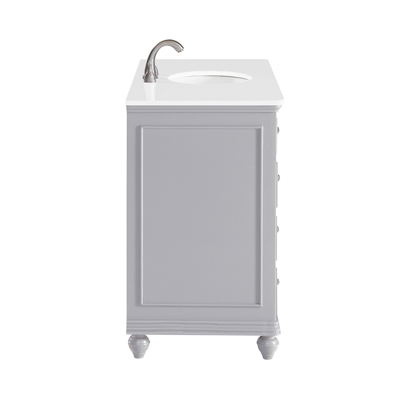 Elegant Kitchen and Bath Otto Single Solid Wood Bathroom Vanity in Gray