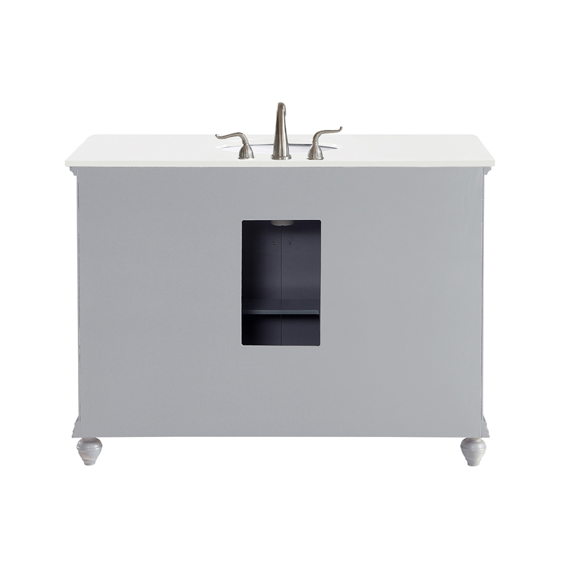Elegant Kitchen and Bath Otto Single Solid Wood Bathroom Vanity in Gray