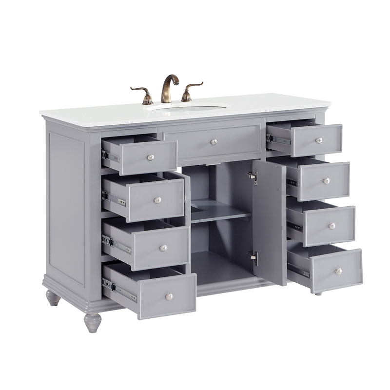 Elegant Kitchen and Bath Otto Single Solid Wood Bathroom Vanity in Gray