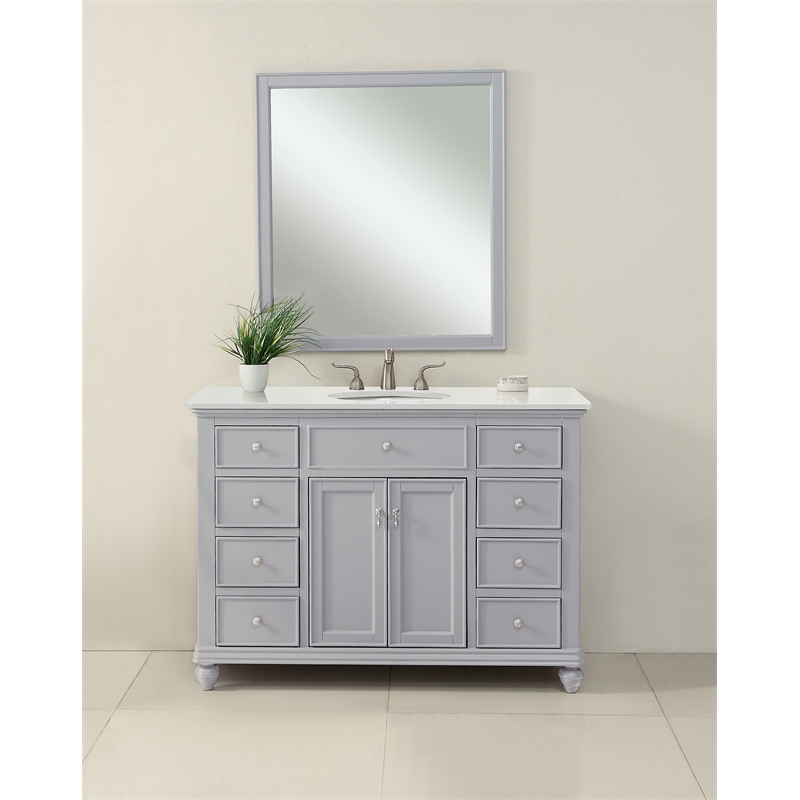 Elegant Kitchen and Bath Otto Single Solid Wood Bathroom Vanity in Gray