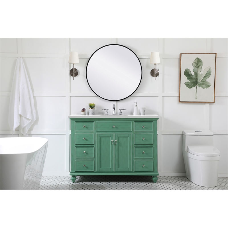 Elegant Kitchen and Bath Otto Single Solid Wood Bathroom Vanity in Green