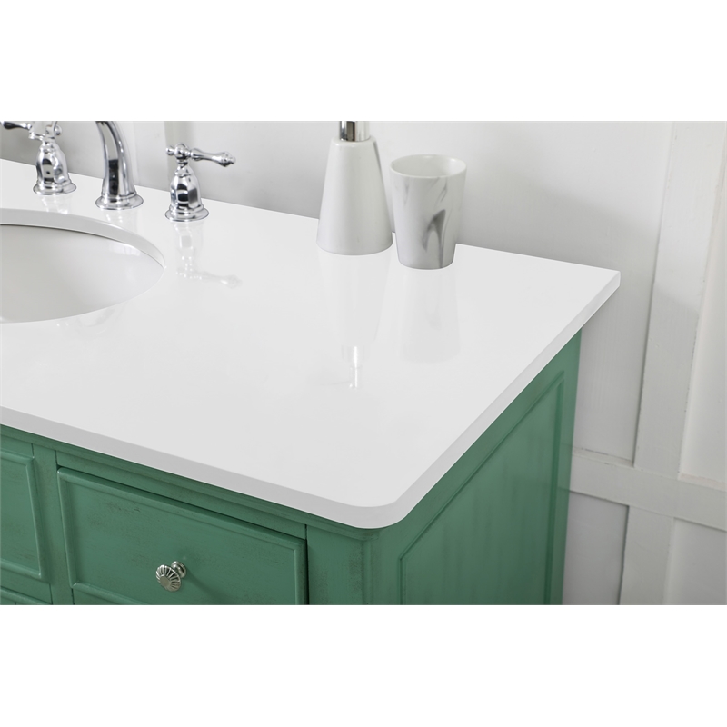 Elegant Kitchen and Bath Otto Single Solid Wood Bathroom Vanity in Green