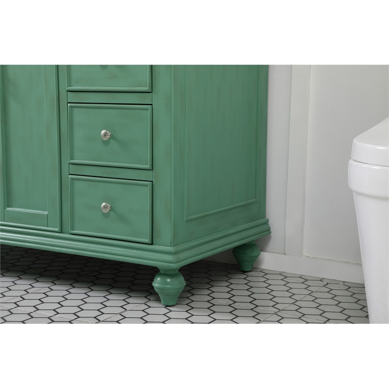 Elegant Kitchen and Bath Otto Single Solid Wood Bathroom Vanity in Green