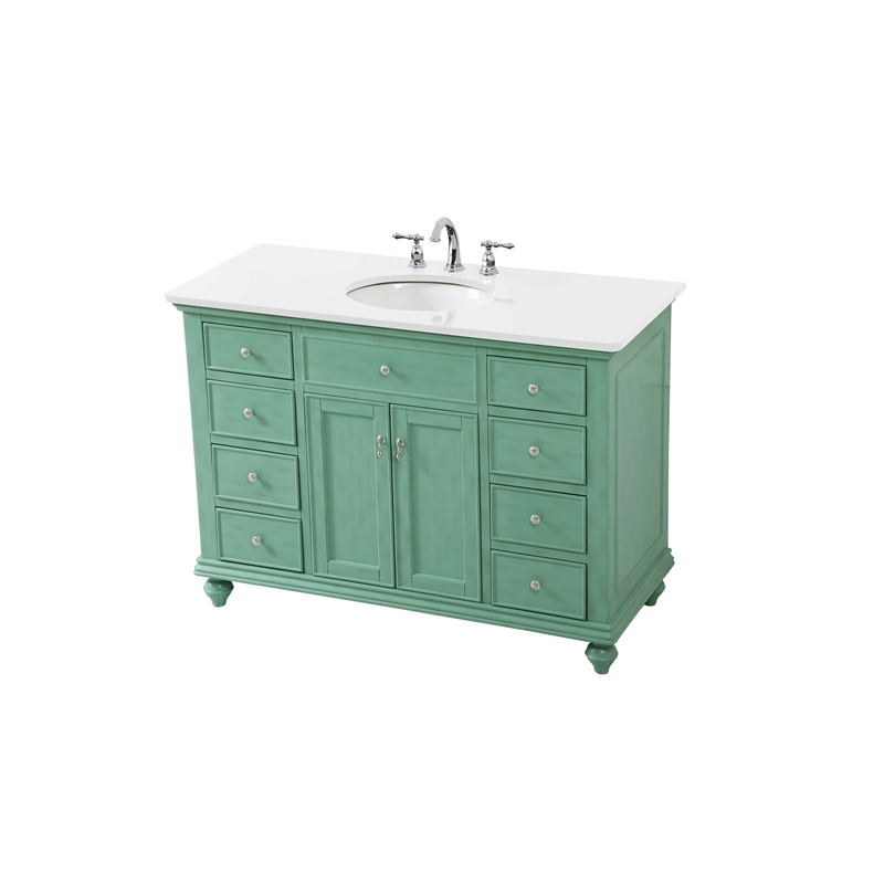 Elegant Kitchen and Bath Otto Single Solid Wood Bathroom Vanity in Green