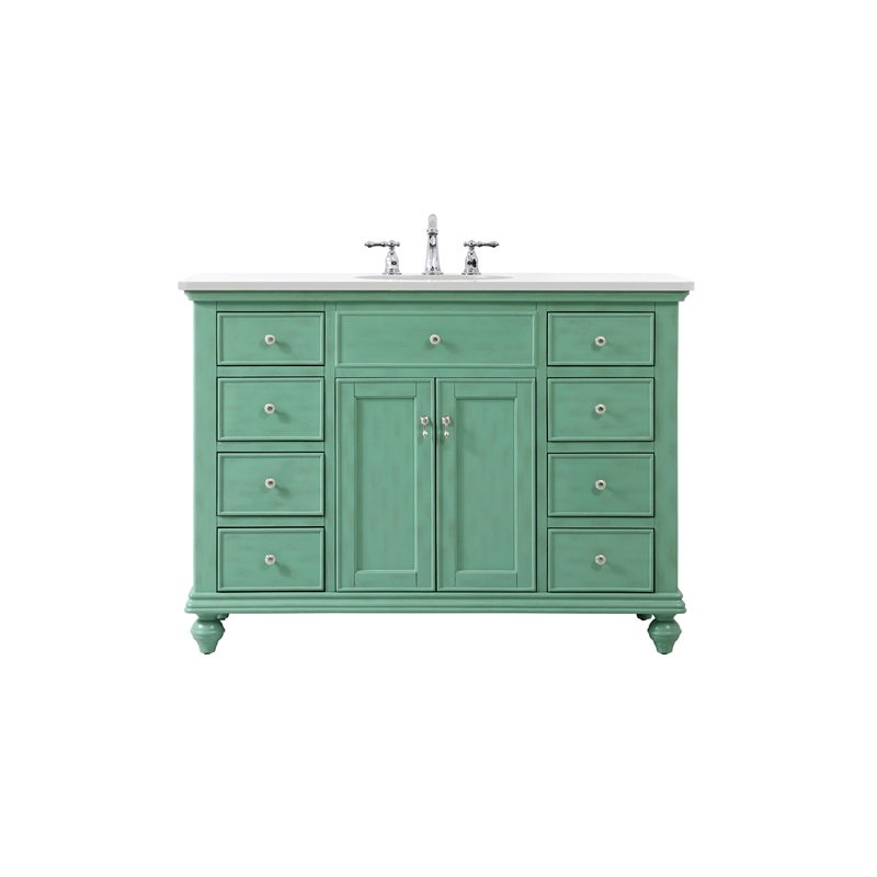 Elegant Kitchen and Bath Otto Single Solid Wood Bathroom Vanity in Green