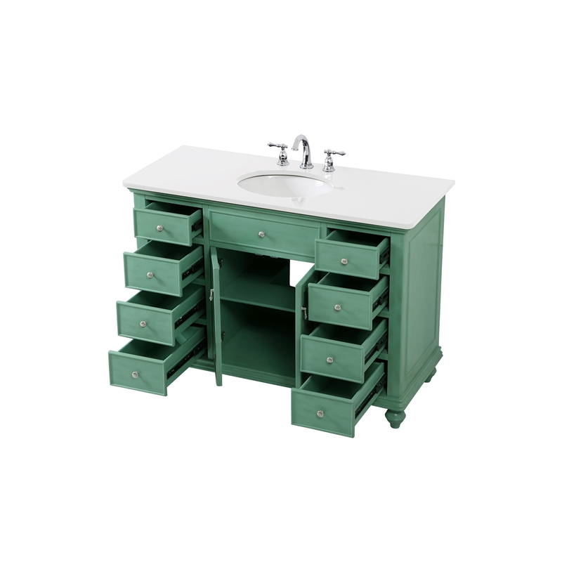 Elegant Kitchen and Bath Otto Single Solid Wood Bathroom Vanity in Green
