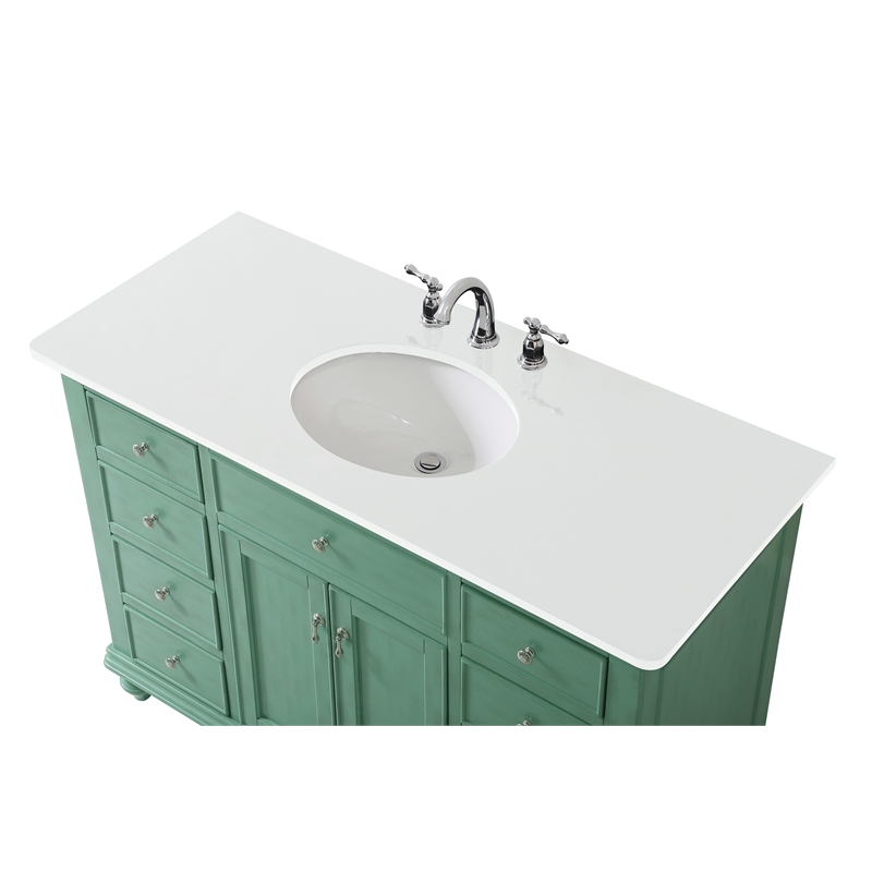 Elegant Kitchen and Bath Otto Single Solid Wood Bathroom Vanity in Green