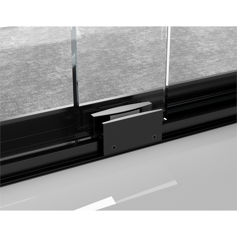 Elegant Kitchen and Bath Trenton Semi-frameless Aluminum Tub Door in Black