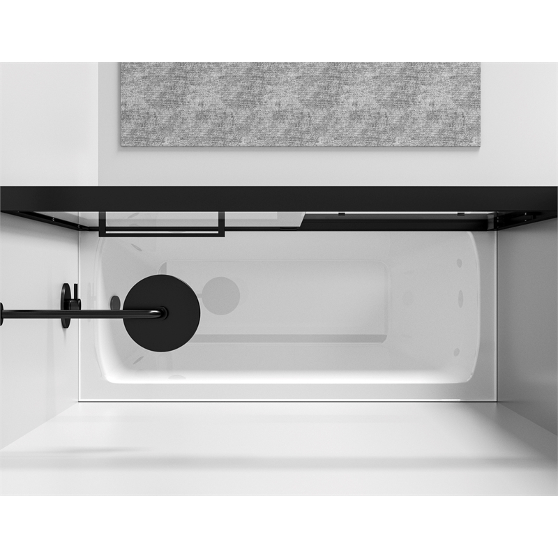 Elegant Kitchen and Bath Trenton Semi-frameless Aluminum Tub Door in Black