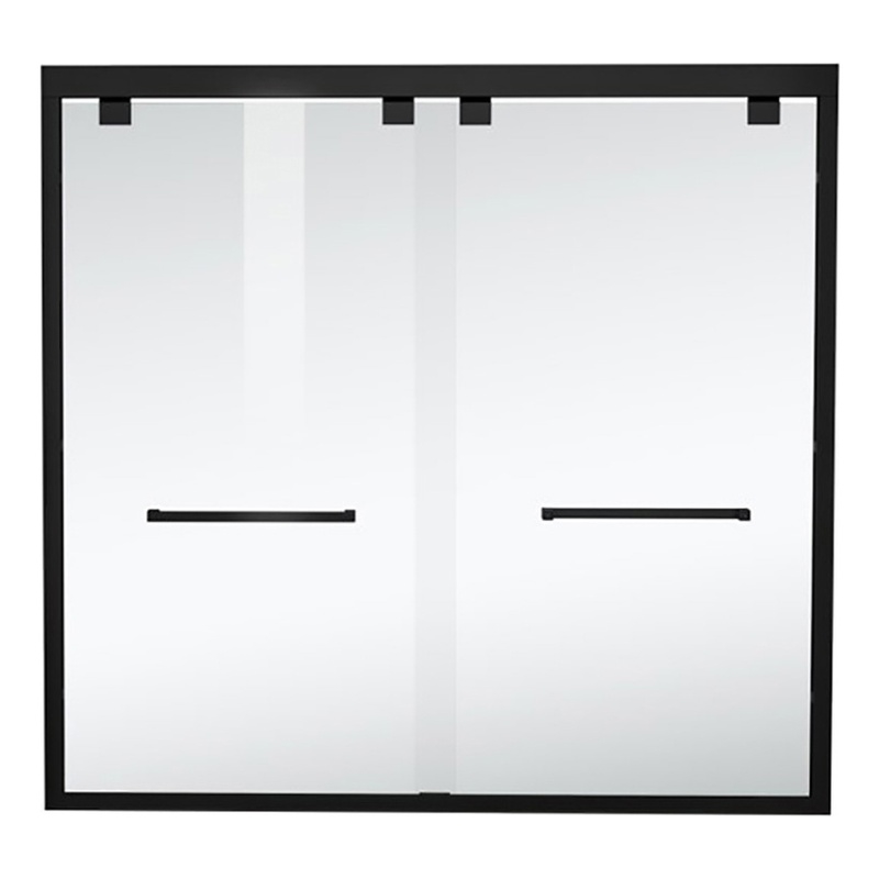 Elegant Kitchen and Bath Trenton Semi-frameless Aluminum Tub Door in Black