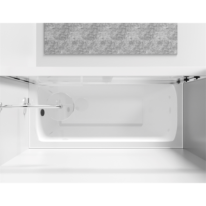 Elegant Kitchen and Bath Trenton Semi-frameless Aluminum Tub Door in Chrome