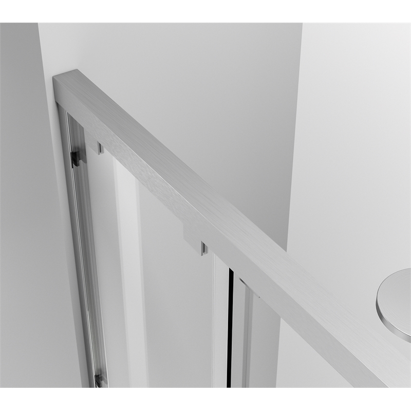 Elegant Kitchen and Bath Trenton Semi-frameless Aluminum Tub Door in Nickel