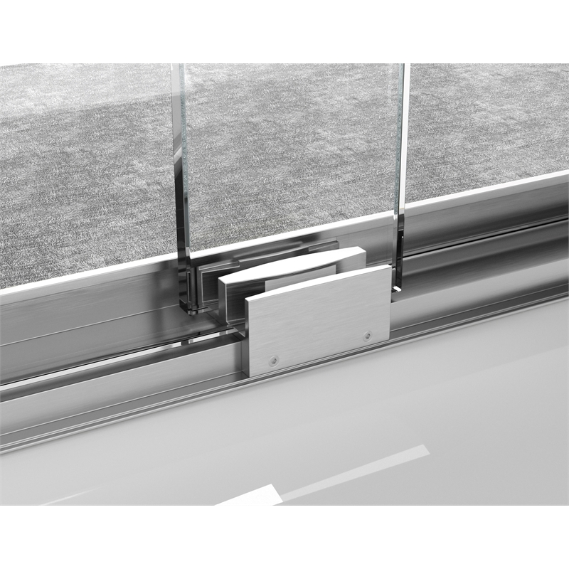 Elegant Kitchen and Bath Trenton Semi-frameless Aluminum Tub Door in Nickel