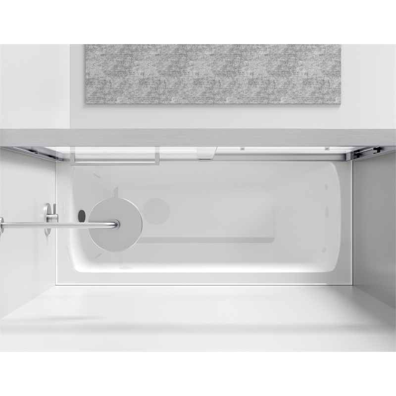 Elegant Kitchen and Bath Trenton Semi-frameless Aluminum Tub Door in Nickel